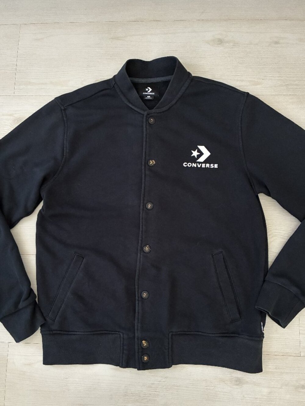 Converse All Star Chevron Bomber Jacket Black Men's Medium (10008320-A01-001)